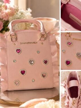 Samantha Vega Pink Heart Jewel Mini Tote